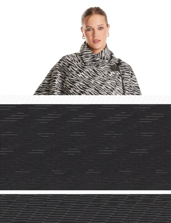 Ruana Animal Print NEGRO/GRIS
