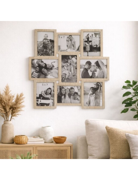 PORTARRETRATOS MULTIPLE 9 FOTOS PARA COLGAR 54X54X1.5 CM PORTARRETRATOS MULTIPLE 9 FOTOS PARA COLGAR 54X54X1.5 CM