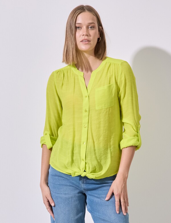 Blusa Nudo Botones AMARILLO