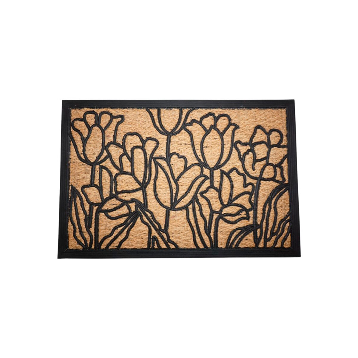 Alfombra Puerta Entrada Felpudo Coco Goma 40X60 - Tulipanes 
