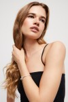PULSERA CON CIERRE FRONTAL BAÑADA EN PLATA DE LEY CON TOPACIO BLANCO Pulsera
