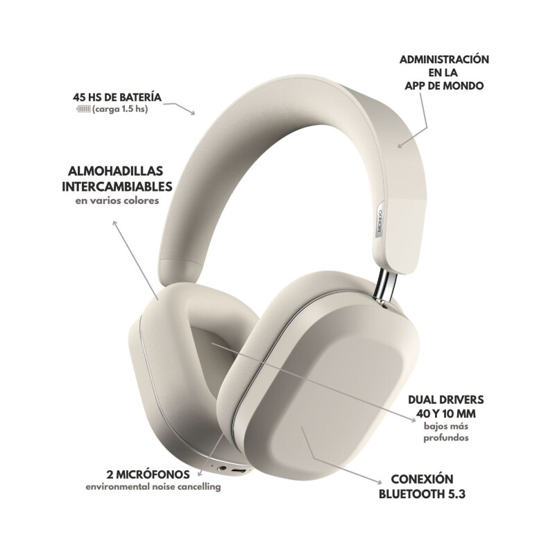 Mondo Over-Ear Headphone - Beige Mondo Beige