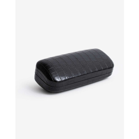 Estuche Rígido De Pu Crocco Negro