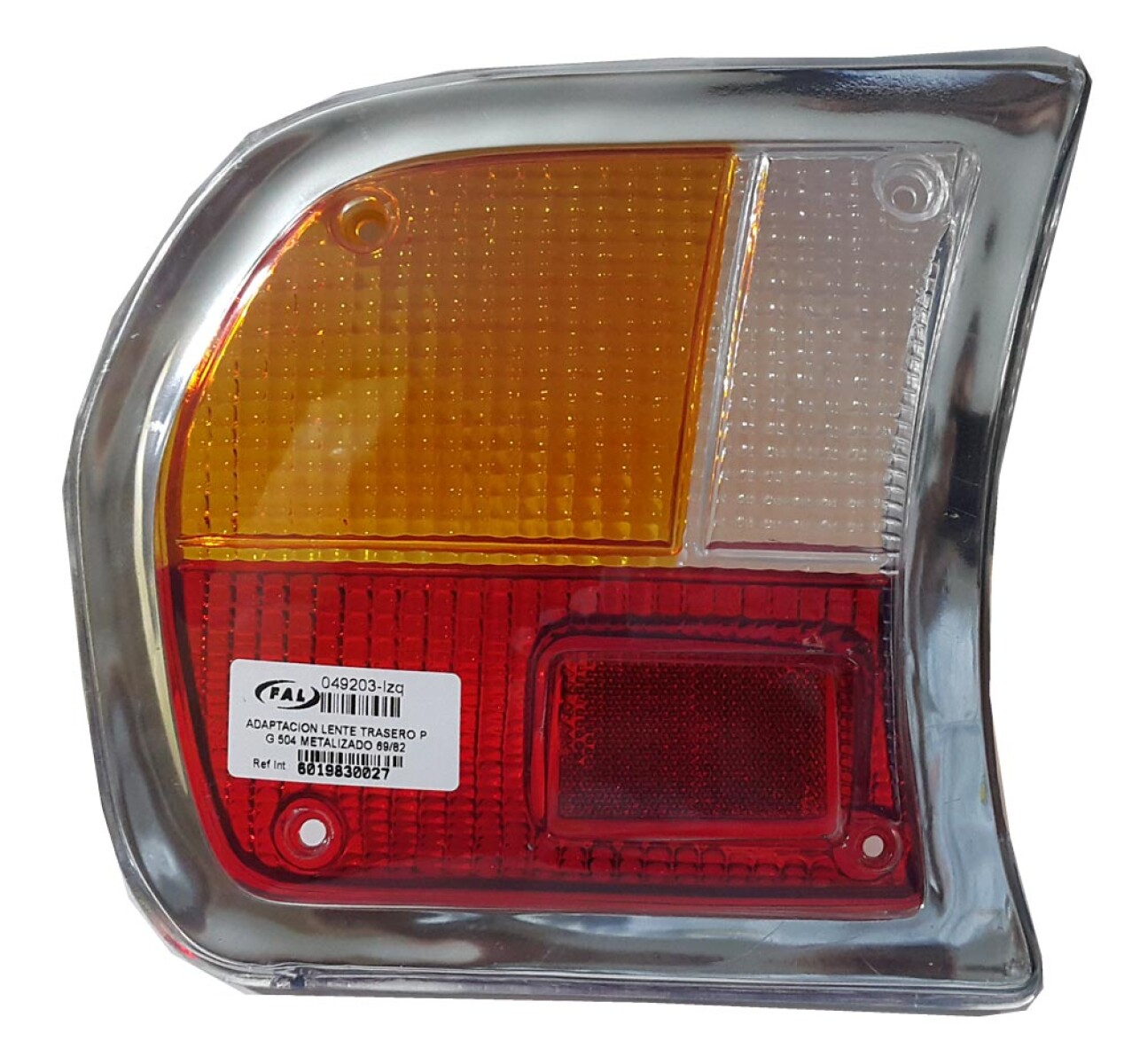 PLASTICO ACRILICO MICA FAROL CITROEN - PEUGEOT 504 TRASERO F-CROMADO IZQ (PLASTICO) - 
