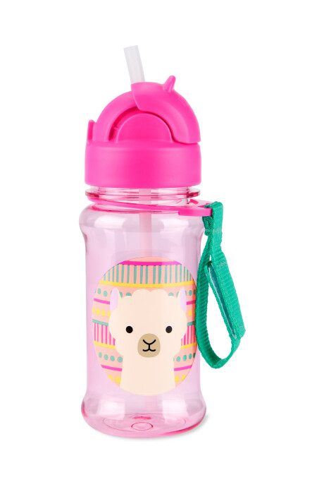 Botella de plástico Tritan, con sorbito, diseño llama Botella de plástico Tritan, con sorbito, diseño llama