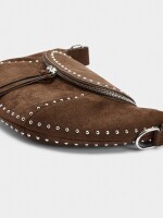 Bolso Bandolera Efecto Piel Con Tachuelas marron
