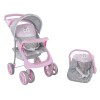 Coche de bebé para muñecas Bebesit 2 piezas Rosa