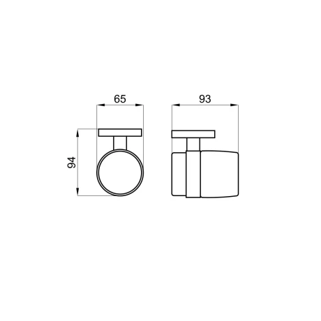 Portavaso De Vidio Con Soporte Cromado 0.18X0.11X0.09 Noken 000