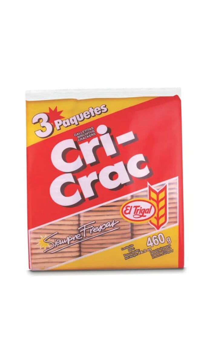GALLETA EL TRIGAL CRI-CRAC PACK X3 460g 