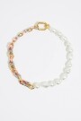 COLLAR CADENA Y PERLAS Oro