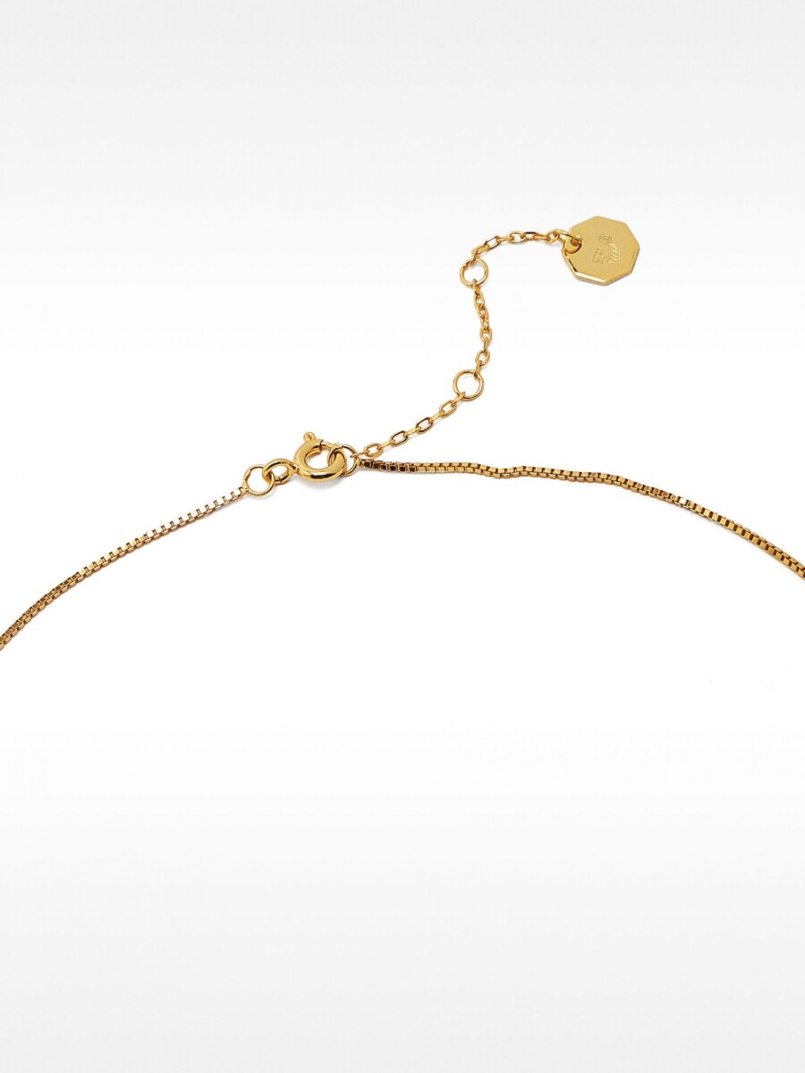 Collar De Corazón Con Circonita - Plata De Ley 925 dorado