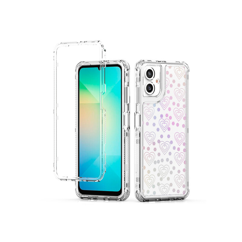 Protector para Samsung Galaxy A06 transaprente diseño corazones Protector Para Samsung Galaxy A06 Transaprente Diseño Corazones