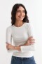 Remera m/l cuello a la base BLANCO
