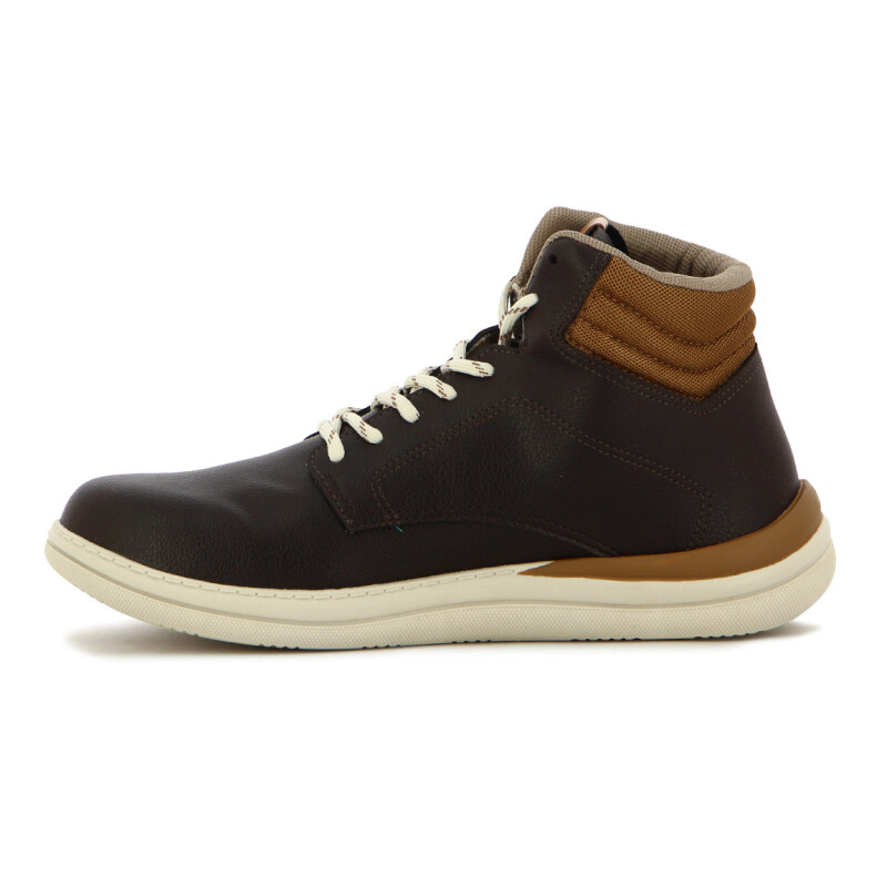 Br Sport Botin Casual Acordonado Cafe-caramelo