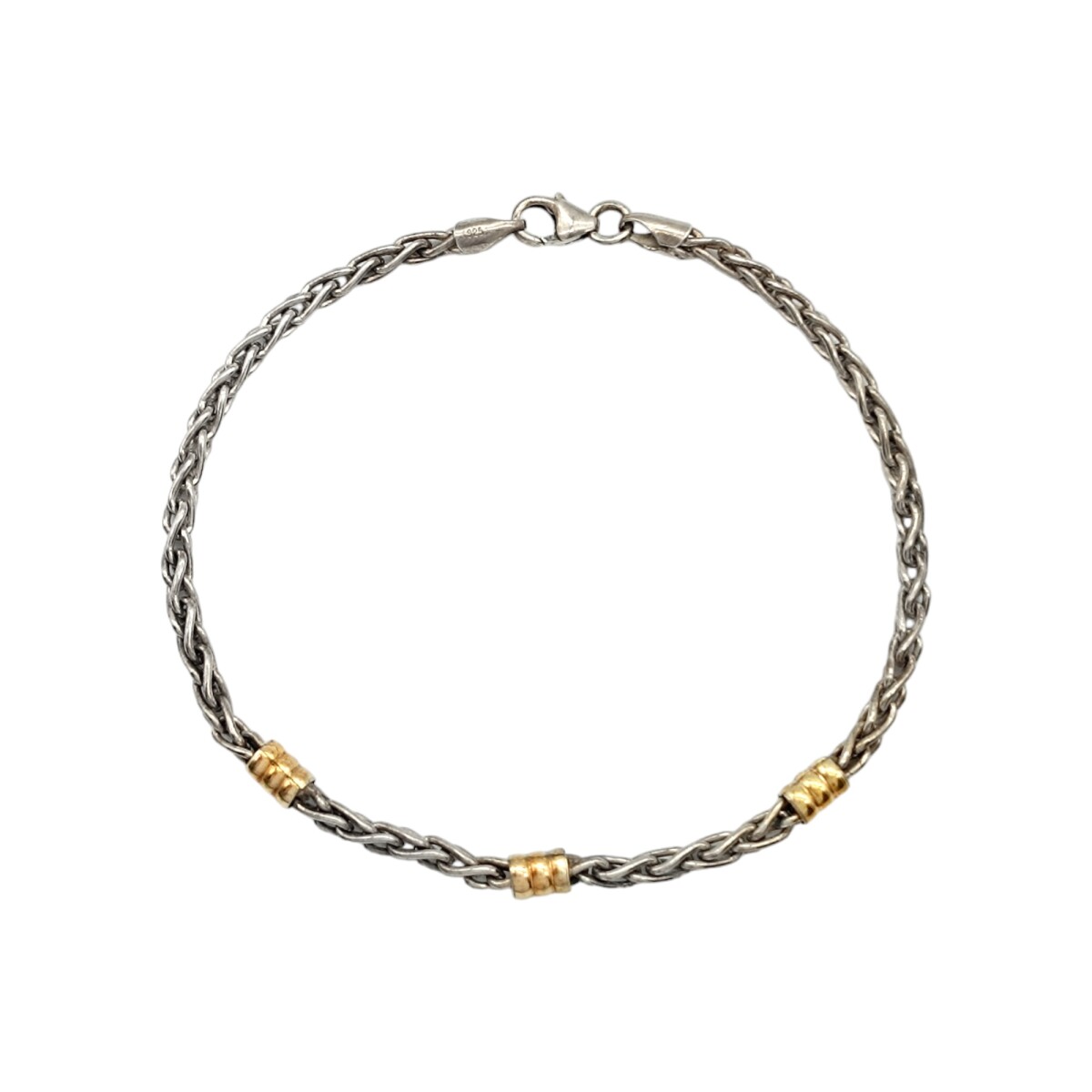 Pulsera Espiga-Plata y Oro-Sin piedra-PU5036 - sinpiedra 