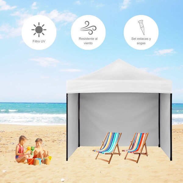 Gazebo Plegable con Paredes 3x3 Para Playa o Jardín Autoarmable Color Blanco Gazebo Plegable con Paredes 3x3 Para Playa o Jardín Autoarmable Color Blanco