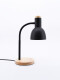 LÁMPARA DE ESCRITORIO BASE MADERA NEGRO