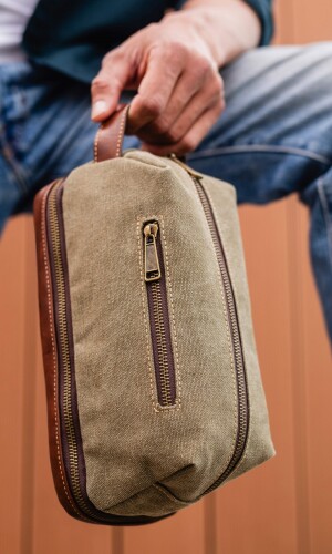 NECESER NERO CANVAS VERDE