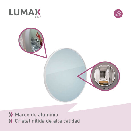 Espejo redondo de pared Lumax Diámetro 50cm Blanco