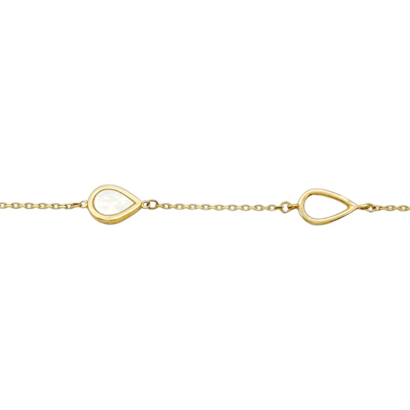 Pulsera Lagrimas-Oro bajo-Nacar-PU8072 conpiedra