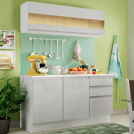 Mueble de cocina y encimera compacta Lumax MDF 120cm blanco Mueble de cocina y encimera compacta Lumax MDF 120cm blanco