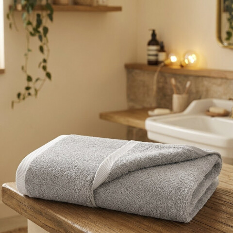 Toalla Baño Uni Felpa Dohler 100% Algodón 70 x 140 cm GRIS