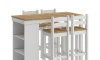 Desayunador 4 Bancos Cocina Comedor Madera Blanco Desayunador 4 Bancos Cocina Comedor Madera Blanco