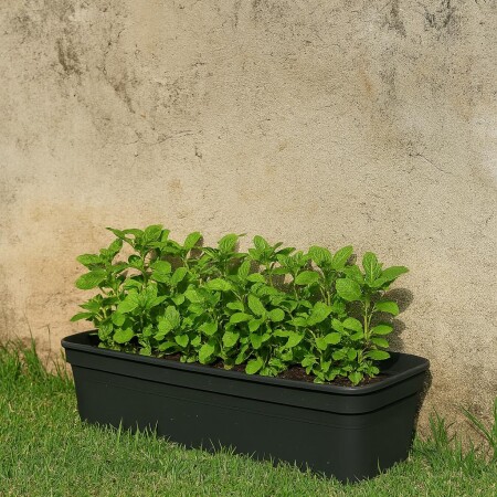 MACETA JARDINERA RECTANGULAR FLORATTA N80 20,5L NEGRO