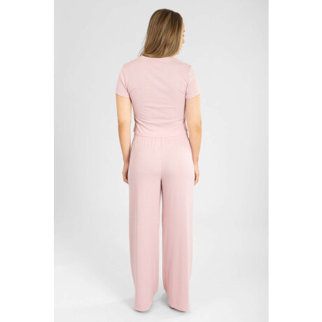 Pijama teen ribb mc Rosado