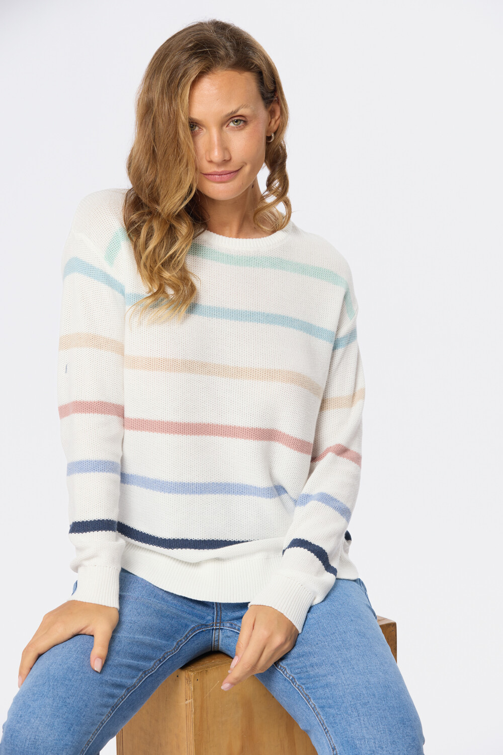 BUZO TEJIDO RAYADO Blanco