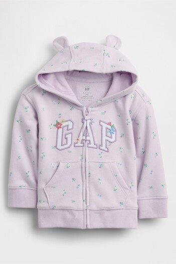 Canguro Logo Gap Sin Felpa Con Cierre Bebé Pale Lilac