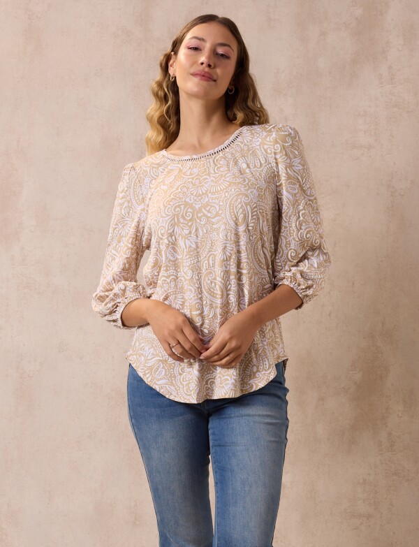 Blusa Calada Print BEIGE/MULTI