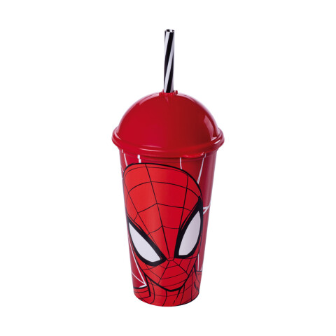 Vaso Plástico Milk Shake con Pajita 500 ml Spiderman Surtidos