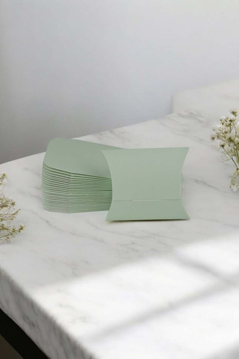 Pack x 100 - estuche pillow 7 x 8 cm. - VERDE 