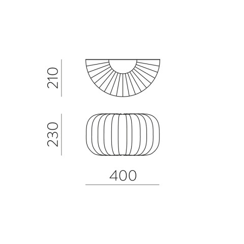 Lámpara de pared ondulada beige E27 MIRTA BA0142