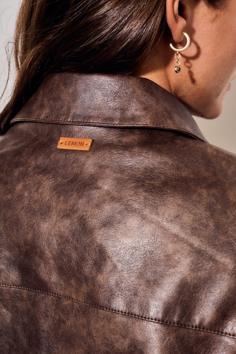 Campera Cuero Vegano Chocolate