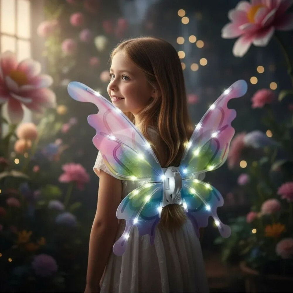 Alas De Mariposa, Hadas Con Luces Led Para Niña Alas De Mariposa, Hadas Con Luces Led Para Niña