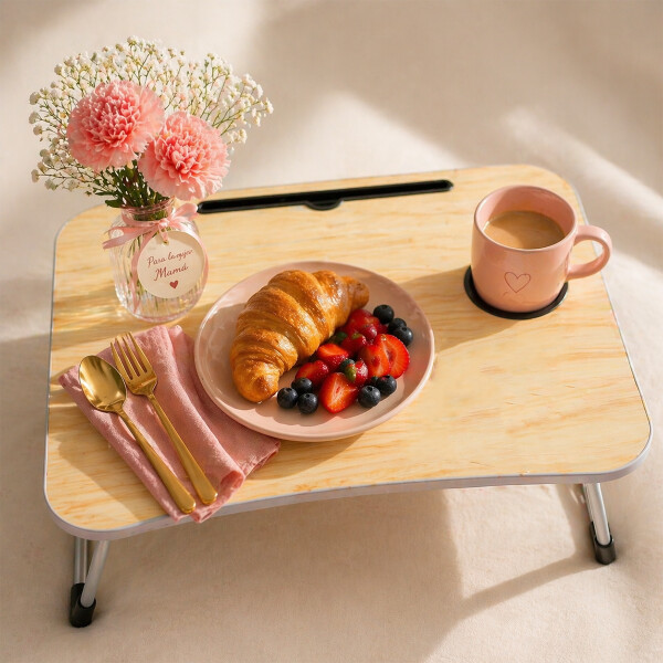 Mesa auxiliar plegable Beige