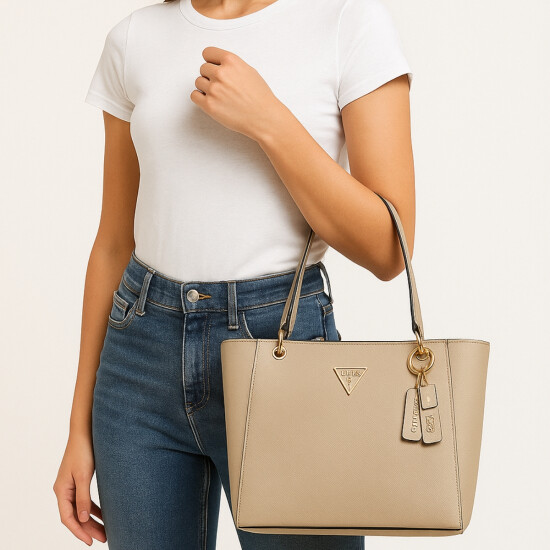Cartera Guess Noelle Mediana Beige 0