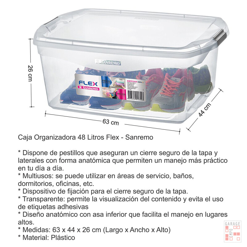 Set x2 Caja organizadora 48 lts TRANSPARENTE