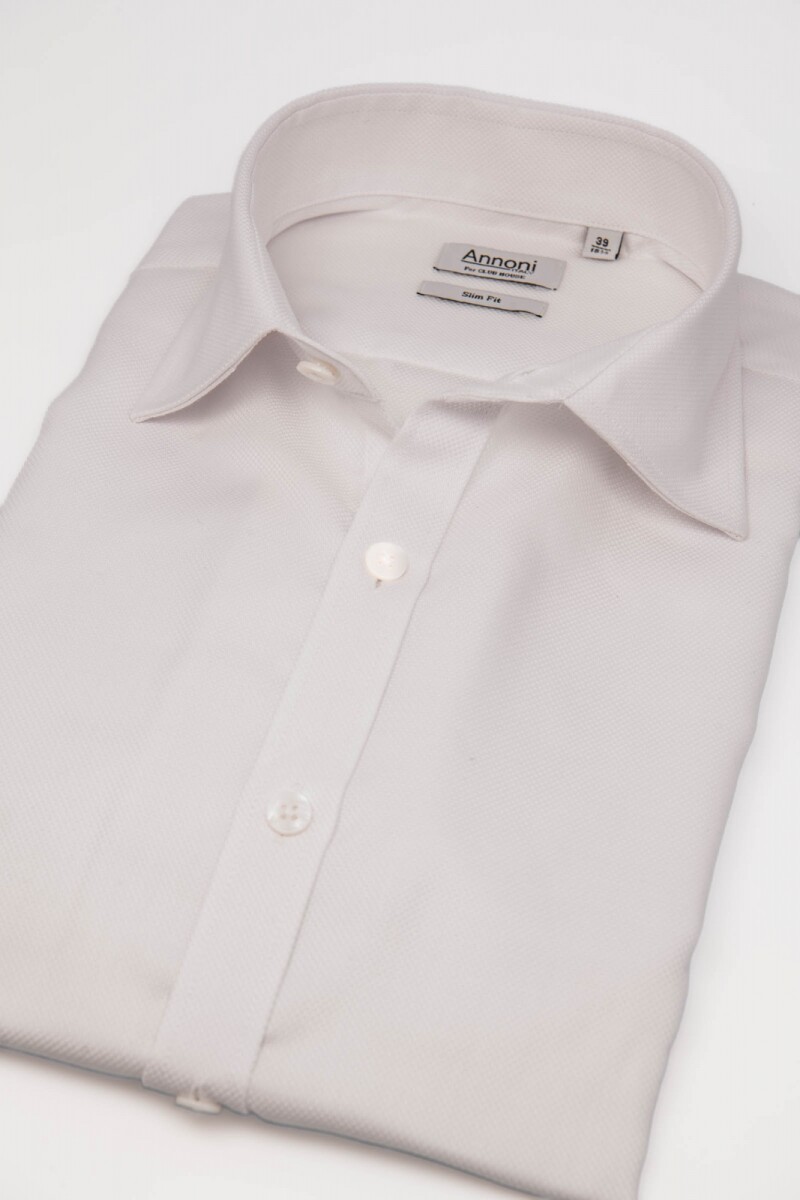 Camisa Annoni Royal Oxford Short Collar - Blanco 