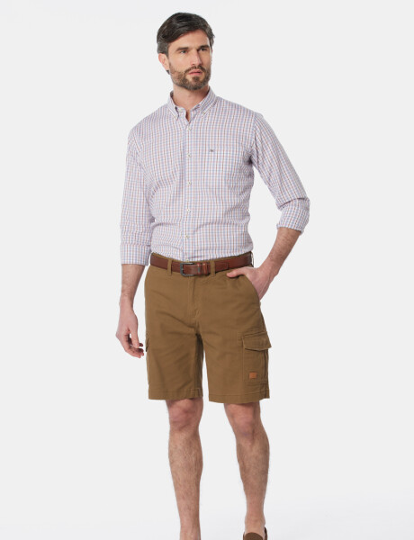 BERMUDA CARGO CON SPANDEX Tostado