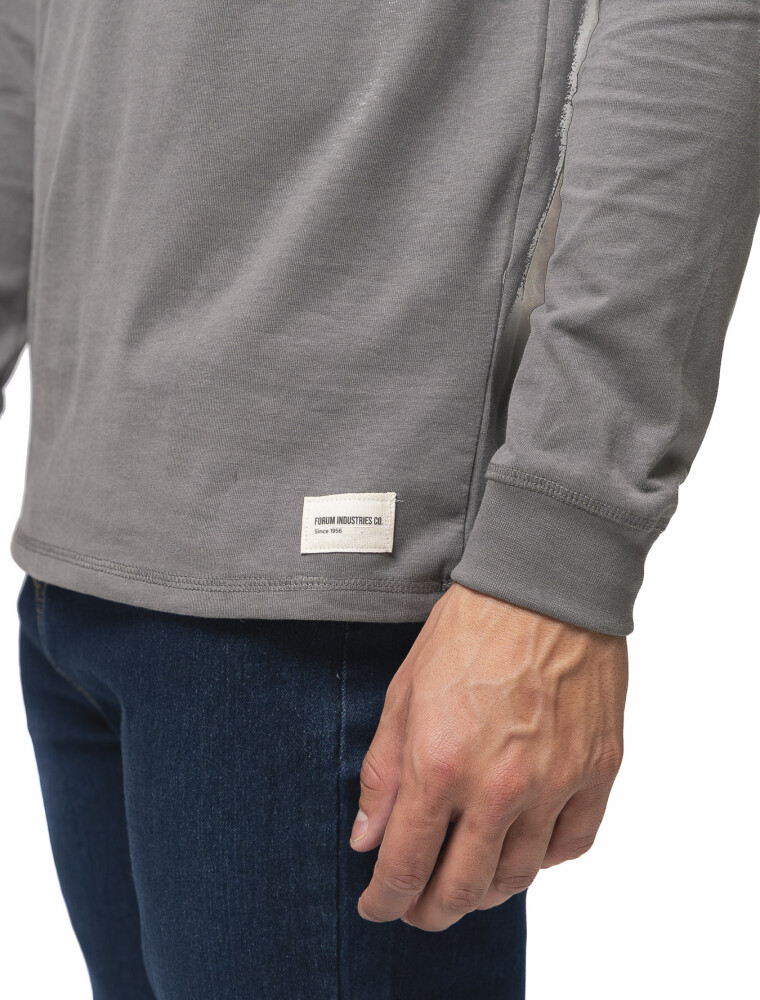 Remera Manga Larga Algodón Gris Oscuro