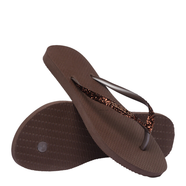 Sandalia de Mujer Havaianas Slim GLitter II Marrón Café