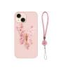 Protector rígido iPhone 15 Plus diseño mariposa rosa con correa Protector Rígido Iphone 15 Plus Diseño Mariposa Rosa Con Correa