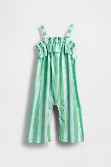 Enterito Poplin Toddler Niña Green Stripe