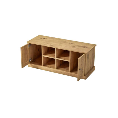 Rack de tv 2 Puertas 2 Estantes Linea Valenciana Natural