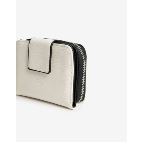 Billetera Texturada Con Solapa Combinacion Bicolor