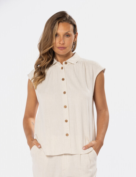 CAMISA DE LINO Beige