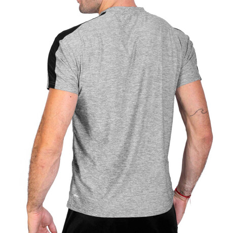 Remera Camiseta Topper Manga Corta Deportiva Hombre Gris/Negro